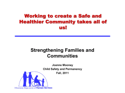 Strengthening Families to Prevent Child Abuse and Neglect