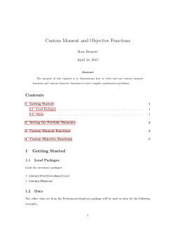 Custom Moment and Objective Functions