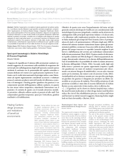 Giardini che guariscono: processi progettuali e realizzazioni di