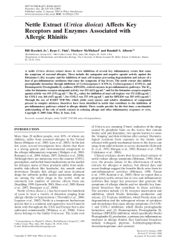 Nettle extract (Urtica dioica) affects key receptors and enzymes