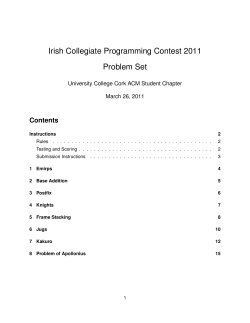 Irish Collegiate Programming Contest 2011 Problem Set
