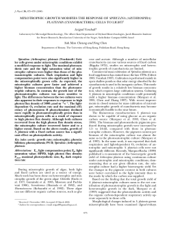 mixotrophic growth modifies the response of spirulina (arthrospira)