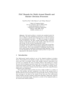 PAC Bounds for Multi-Armed Bandit and Markov Decision