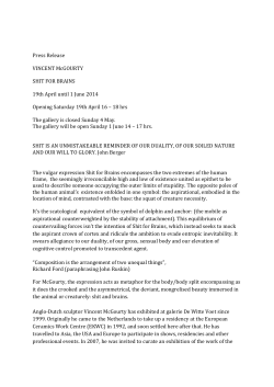 Press Release VINCENT McGOURTY SHIT FOR BRAINS 19th April