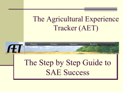 The Agricultural Experience Tracker (AET) Network