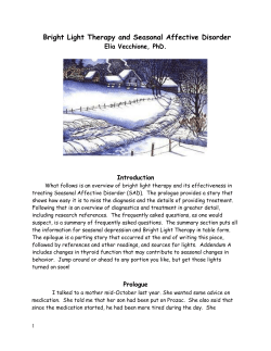 Bright Light Therapy and Seasonal Affective