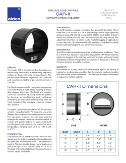 Constant Airflow Regulator CAR-II spec and