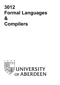 CS3012: Formal Languages and Compilers