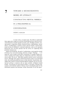 7 TOWARD A SOCIOCOGNITIVE MODEL OF LITERACY