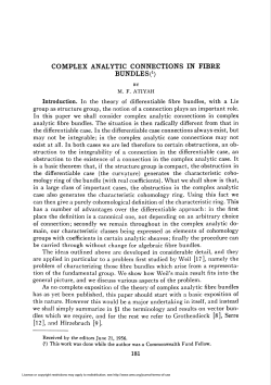 COMPLEX ANALYTIC CONNECTIONS IN FIBRE