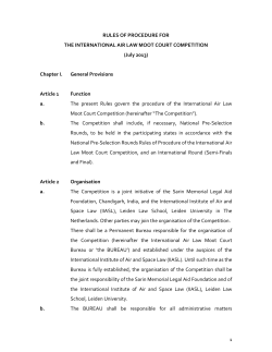 rules of procedure for the international air law moot court competition