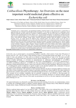 Colibacillosis Phytotherapy: An Overview on the most important