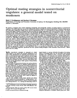 Optimal mating strategies in nonterritorial ungulates