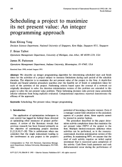 Scheduling a project to maximize its net present value