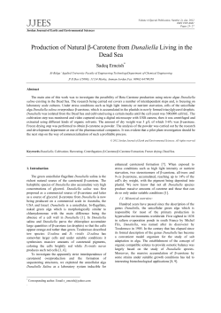 Production of Natural &beta;-Carotene from Dunaliella Living in the Dead