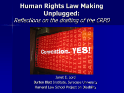 Janet Lord`s Presentation - The Maxwell School of Syracuse University