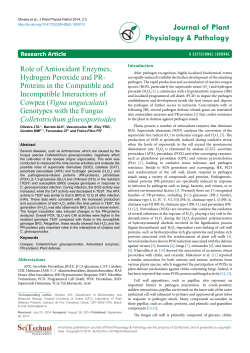 Role of Antioxidant Enzymes, Hydrogen Peroxide and