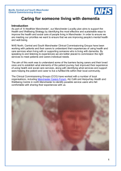 Caring for someone living with dementia