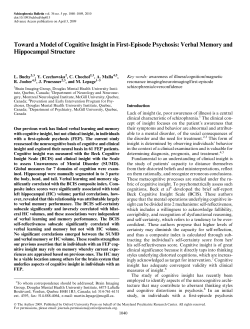 Toward a Model of Cognitive Insight in First