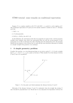 ST908 tutorial: some remarks on conditional expectation