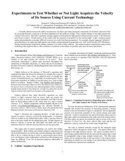Experiments to Test Whether or Not Light Acquires the