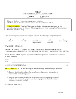 2014 Truck Program Evaluation