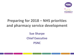 The Community Pharmacy Service * the next 5 years