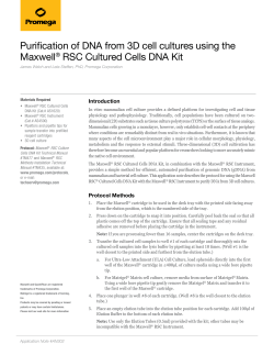 Purification of DNA from 3D cell cultures using the Maxwell RSC