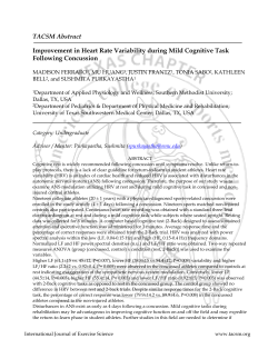 Improvement in Heart Rate Variability during Mild Cognitive Task