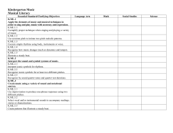 K-5 Music Common Core Connections