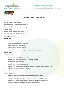 Read an example Choices session plan
