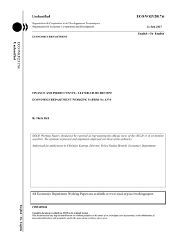 Finance and productivity: A literature review