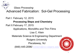 Improving Sorbent Materials via the Sol-Gel