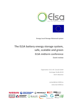 The ELSA battery energy storage system, safe, scalable and green