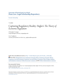 Capturing Regulatory Reality: Stigler`s The Theory of Economic