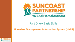 HMIS Part One-Basic Skills-Data Entry and Intro to HMIS