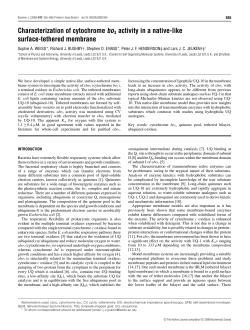 Characterization of cytochrome bo3 activity in a native