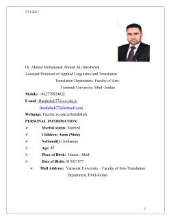 Dr. Ahmad Al-Harahsheh`s CV - Jordan University of Science and