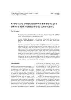 Energy and water balance of the Baltic Sea derived from merchant