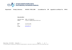 309-01 Appendix to certificate No. 309 Accreditation No. ISO/IEC