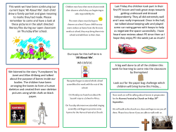 All About Me- Week 2 WB 19.9.16