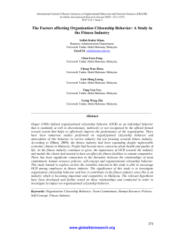 The Factors affecting Organization Citizenship Behavior