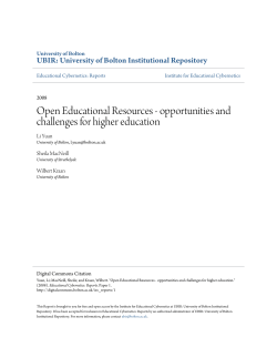 Open Educational Resources - opportunities and challenges for