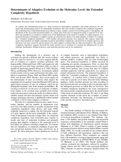 Determinants of Adaptive Evolution at the Molecular Level: the