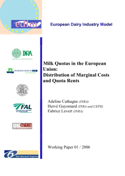 Milk Quotas in the European Union: Distribution of Marginal Costs