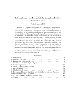 Bertrand, Cournot and Monopolistically Competitive Equilibria