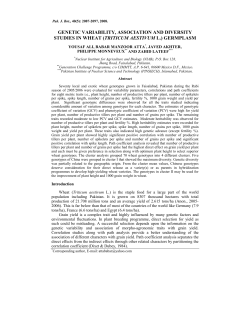 Genetic variability, association and diversity studies in wheat