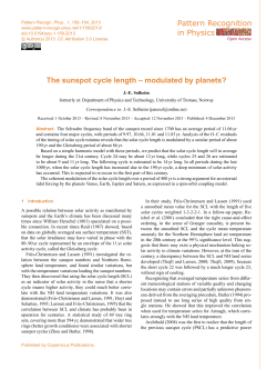 Pattern Recognition in Physics The sunspot cycle length