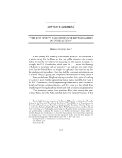 "The Just, Speedy, and Inexpensive Resolution of Every Action?"