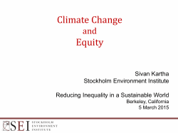 Climate Change and Equity - Institute of Urban and Regional